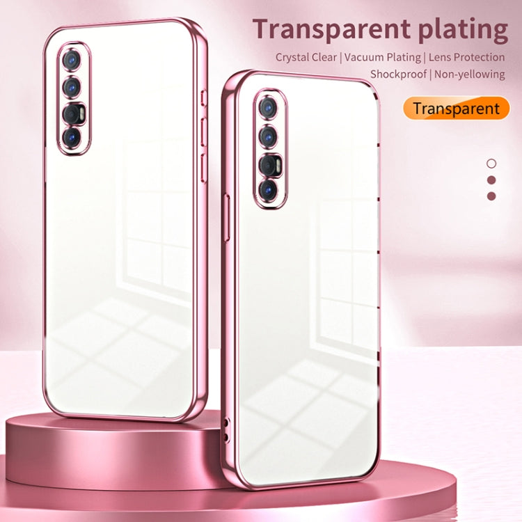 For OPPO Reno3 Pro Transparent Plating Fine Hole Phone Case(Transparent) - OPPO Cases by buy2fix | Online Shopping UK | buy2fix