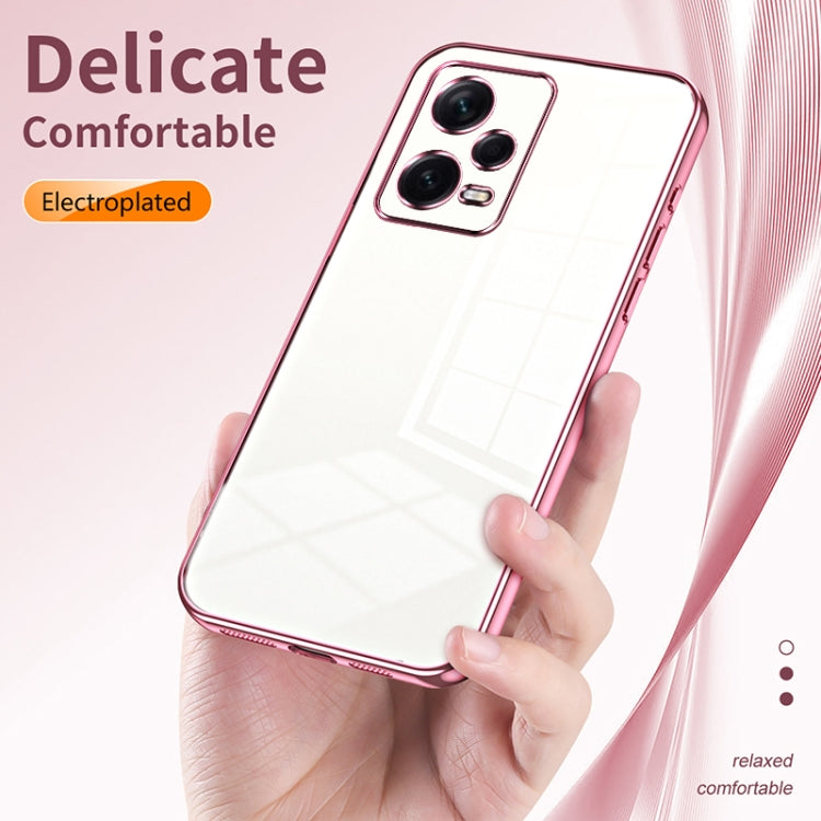 For Xiaomi Redmi Note 12 Pro+  Transparent Plating Fine Hole Phone Case(Transparent) - Xiaomi Cases by buy2fix | Online Shopping UK | buy2fix