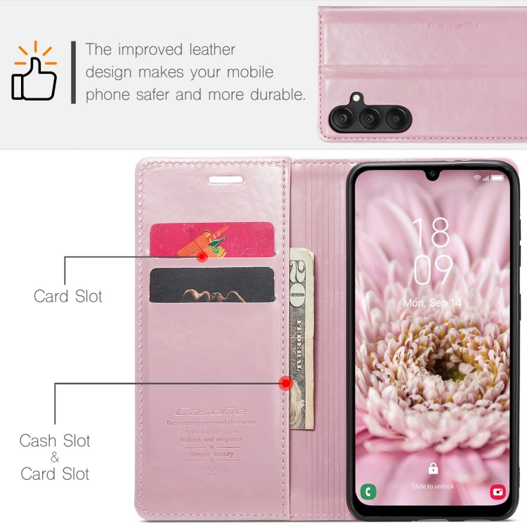 For Samsung Galaxy A25 CaseMe 003 Crazy Horse Texture Flip Leather Phone Case(Pink) - Galaxy Phone Cases by CaseMe | Online Shopping UK | buy2fix