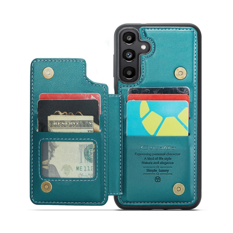 For Samsung Galaxy A55 5G CaseMe C22 PC+TPU Business Style RFID Anti-theft Leather Phone Case(Blue Green) - Galaxy Phone Cases by CaseMe | Online Shopping UK | buy2fix