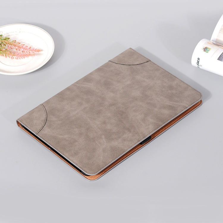 For Samsung Galaxy Tab S9 Retro Book Leather Tablet Case(Grey) - Galaxy Tab S9 Cases by buy2fix | Online Shopping UK | buy2fix