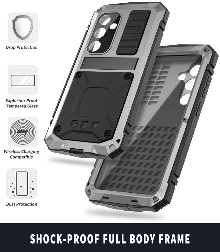 For Samsung Galaxy S24 5G R-JUST Life Waterproof Dustproof Shockproof Phone Case(Silver) - Galaxy S24 5G Cases by R-JUST | Online Shopping UK | buy2fix