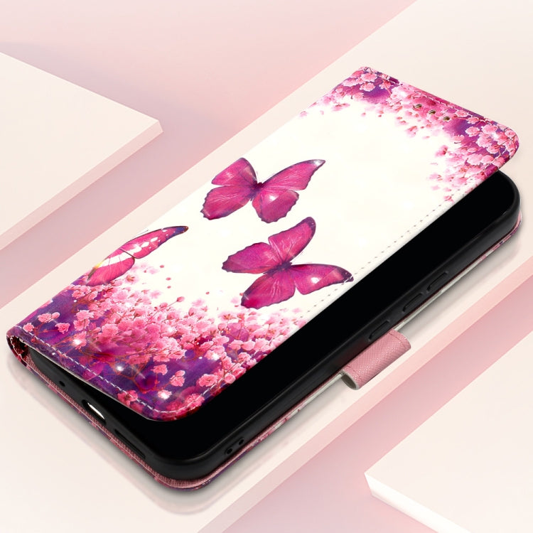 For Xiaomi Redmi Note 13 Pro 4G Global 3D Painting Horizontal Flip Leather Phone Case(Rose Butterfly) - Note 13 Pro Cases by buy2fix | Online Shopping UK | buy2fix