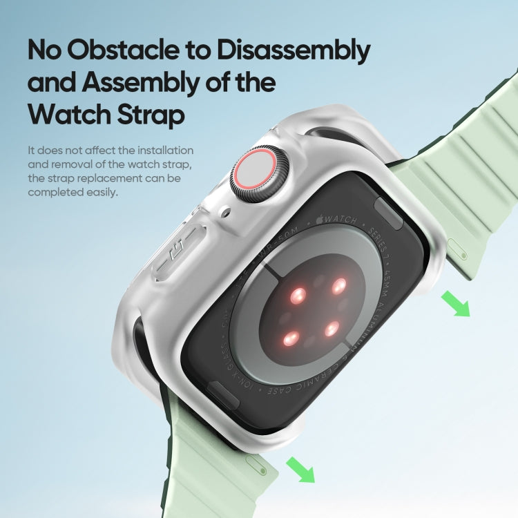 For Apple Watch 9 / 8 / 7 45mm DUX DUCIS Tamo Series Hollow PC + TPU Watch Protective Case(Transparent White) - Watch Cases by DUX DUCIS | Online Shopping UK | buy2fix