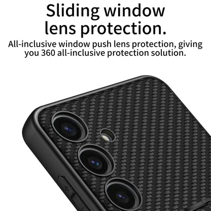 For Samsung Galaxy S24 5G GKK Skin Feel Leather Fold Holder Phone Case(Carbon Fiber Texture) - Galaxy S24 5G Cases by GKK | Online Shopping UK | buy2fix