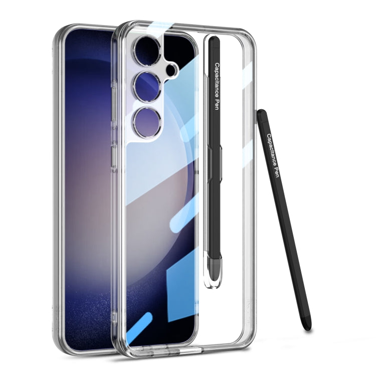 For Samsung Galaxy S24 5G GKK Space Frame Transparent PC + TPU Phone Case with Pen(Transparent) - Galaxy S24 5G Cases by GKK | Online Shopping UK | buy2fix