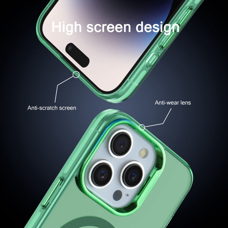 For iPhone 15 Pro Electroplated IMD Magsafe PC Hybrid TPU Phone Case(Green) - iPhone 15 Pro Cases by buy2fix | Online Shopping UK | buy2fix