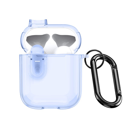 For AirPods 1/2 DUX DUCIS PECL Series Split Transparent Earphone Case with Hook(Blue) - For AirPods 1/2 by DUX DUCIS | Online Shopping UK | buy2fix