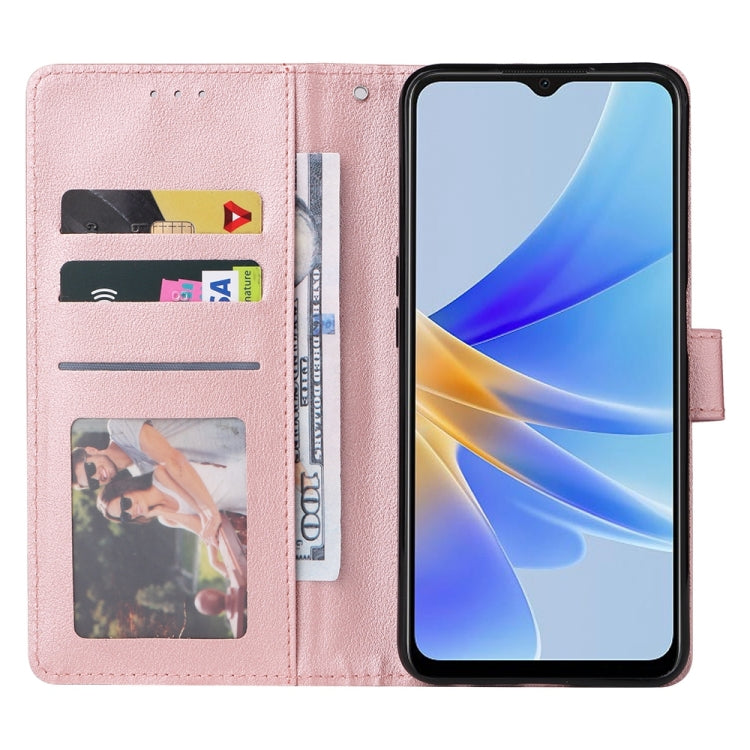 For OPPO A17 4G / A17k 3-Card Slots Multifunctional Leather Phone Case(Rose Gold) - OPPO Cases by buy2fix | Online Shopping UK | buy2fix