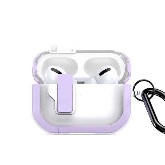 For AirPods Pro 2 DUX DUCIS PECN Series Split Two-color Transparent Earphone Case with Hook(Purple White) - For AirPods Pro 2 by DUX DUCIS | Online Shopping UK | buy2fix