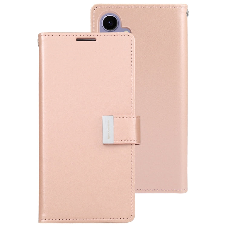 For Samsung Galaxy S24 5G GOOSPERY RICH DIARY Crazy Horse Texture Leather Phone Case(Rose Gold) - Galaxy S24 5G Cases by GOOSPERY | Online Shopping UK | buy2fix