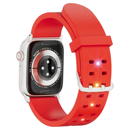 For Apple Watch Ultra 2 49mm Luminous Colorful Light Silicone Watch Band(Red) - Watch Bands by buy2fix | Online Shopping UK | buy2fix