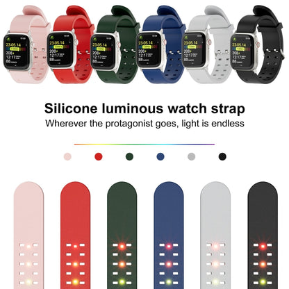 For Apple Watch Series 6 40mm Luminous Colorful Light Silicone Watch Band(Red) - Watch Bands by buy2fix | Online Shopping UK | buy2fix