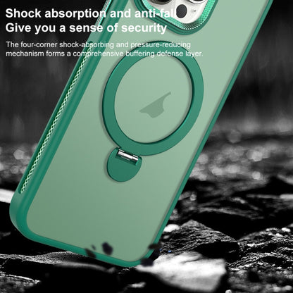 For iPhone 14 Plus MagSafe Magnetic Holder Breathable Phone Case(Green) - iPhone 14 Plus Cases by buy2fix | Online Shopping UK | buy2fix