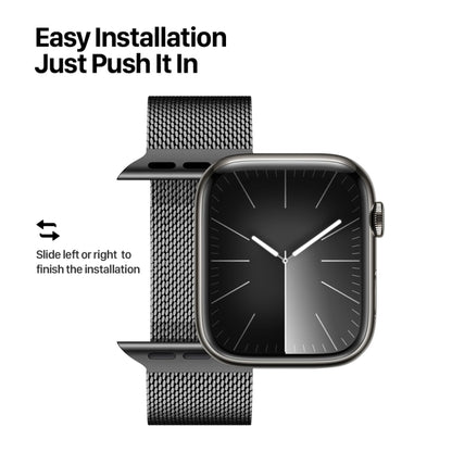 For Apple Watch Series 7 45mm DUX DUCIS Milanese Pro Series Stainless Steel Watch Band(Black) - Watch Bands by DUX DUCIS | Online Shopping UK | buy2fix