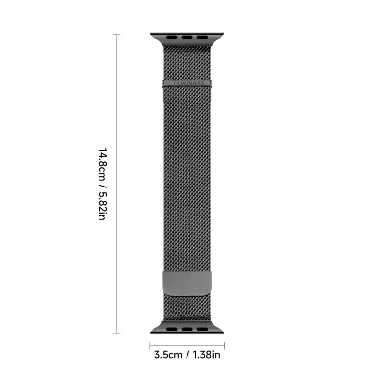 For Apple Watch 38mm DUX DUCIS Milanese Pro Series Stainless Steel Watch Band(Black) - Watch Bands by DUX DUCIS | Online Shopping UK | buy2fix