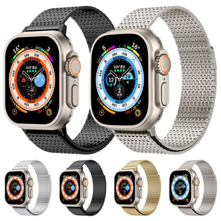 For Apple Watch Series 7 45mm Milanese Loop Magnetic Clasp Stainless Steel Watch Band(Silver) - Watch Bands by buy2fix | Online Shopping UK | buy2fix