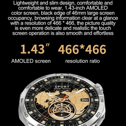 LEMFO HK4 1.43 inch AMOLED Round Screen Smart Watch Supports Bluetooth Calls(Silver) - Smart Watches by LEMFO | Online Shopping UK | buy2fix