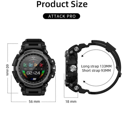 LOKMAT ATTACK 2 Pro 1.39 inch BT5.1 Smart Sport Watch, Support Bluetooth Call / Sleep / Heart Rate / Blood Pressure Health Monitor(Silver Black) - Smart Watches by Lokmat | Online Shopping UK | buy2fix