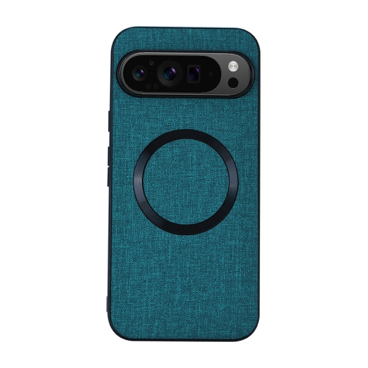 For Google Pixel 9 Pro CD Magnetic Ring Cloth Texture PU Phone Case(Green) - Google Cases by buy2fix | Online Shopping UK | buy2fix