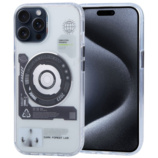 For iPhone 15 Pro Max TGVIS Space Series Explore Laser CD MagSafe Magnetic Phone Case(Metal Gray) - iPhone 15 Pro Max Cases by TGVIS | Online Shopping UK | buy2fix
