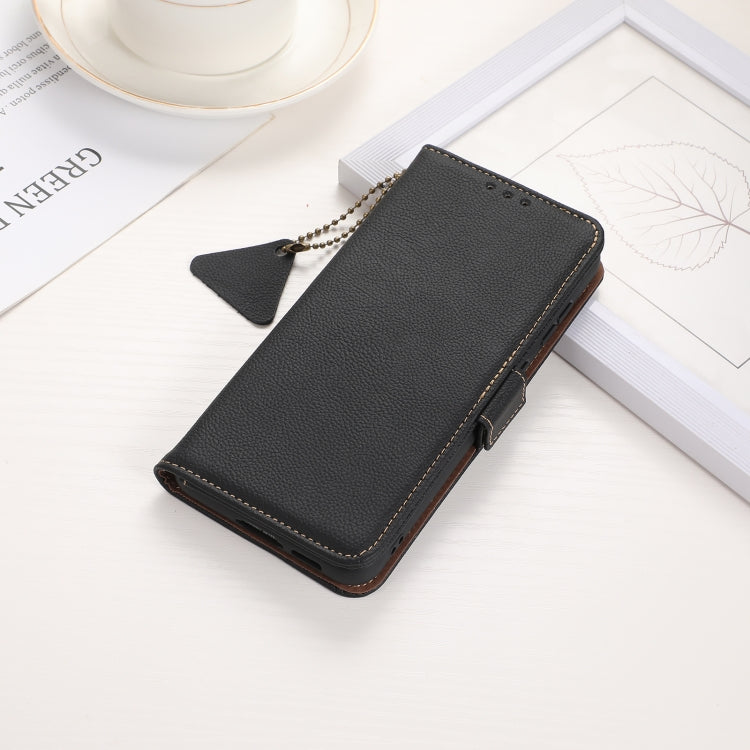 For OnePlus CE4 5G Global Side-Magnetic TJ Genuine Leather RFID Phone Case(Black) - OnePlus Cases by buy2fix | Online Shopping UK | buy2fix