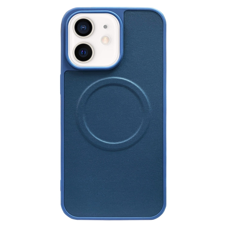 For iPhone 12 2 in 1 MagSafe Magnetic Silicone Leather Phone Case(Blue) - iPhone 12 / 12 Pro Cases by buy2fix | Online Shopping UK | buy2fix