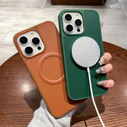 For iPhone 14 Plus 2 in 1 MagSafe Magnetic Silicone Leather Phone Case(Green) - iPhone 14 Plus Cases by buy2fix | Online Shopping UK | buy2fix