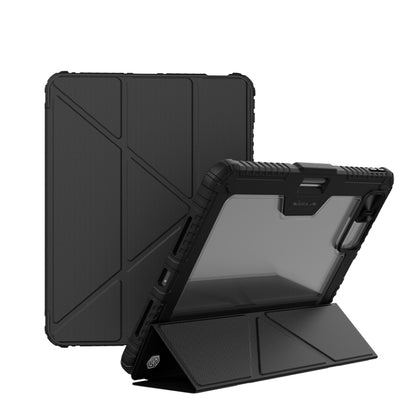 For iPad Air 13 2024 / Pro 12.9 NILLKIN Bumper Pro Multi-angle Folding Style Tablet Leather Case(Black) - iPad Air 13 2024 Cases by NILLKIN | Online Shopping UK | buy2fix