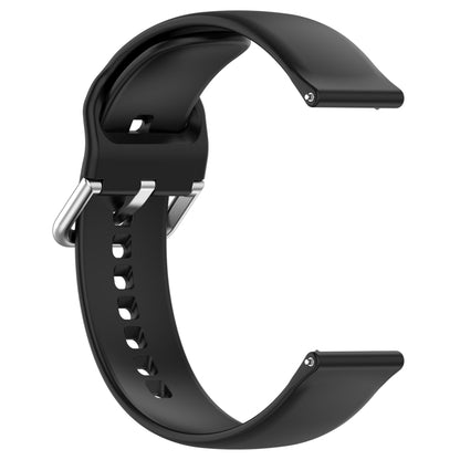 For CMF Watch Pro D395 22mm Solid Color Silver Buckle Silicone Watch Band, Size:L(Black) - Watch Bands by buy2fix | Online Shopping UK | buy2fix