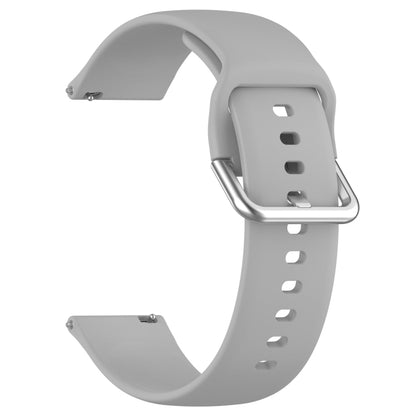 For CMF Watch Pro D395 22mm Solid Color Silver Buckle Silicone Watch Band, Size:L(Grey) - Watch Bands by buy2fix | Online Shopping UK | buy2fix