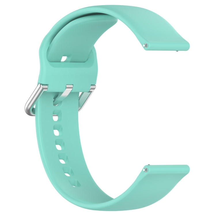 For CMF Watch Pro D395 22mm Solid Color Silver Buckle Silicone Watch Band, Size:L(Teal) - Watch Bands by buy2fix | Online Shopping UK | buy2fix