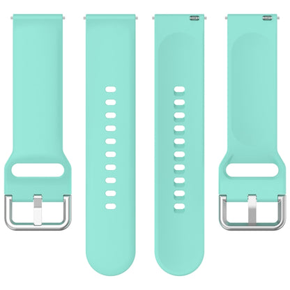 For CMF Watch Pro D395 22mm Solid Color Silver Buckle Silicone Watch Band, Size:L(Teal) - Watch Bands by buy2fix | Online Shopping UK | buy2fix