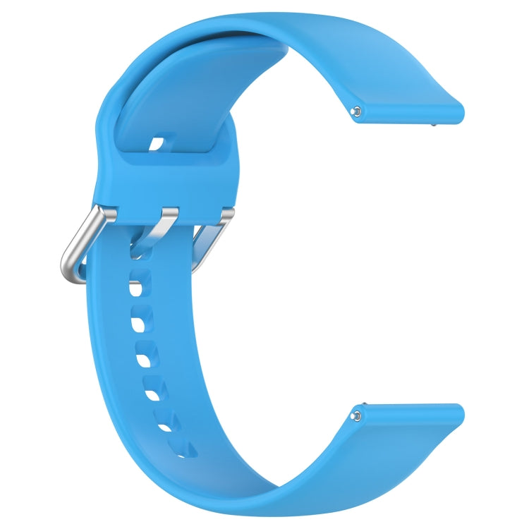 For CMF Watch Pro D395 22mm Solid Color Silver Buckle Silicone Watch Band, Size:L(Sky Blue) - Watch Bands by buy2fix | Online Shopping UK | buy2fix