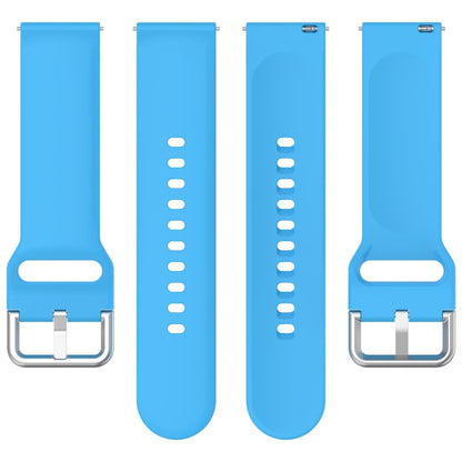 For CMF Watch Pro D395 22mm Solid Color Silver Buckle Silicone Watch Band, Size:L(Sky Blue) - Watch Bands by buy2fix | Online Shopping UK | buy2fix