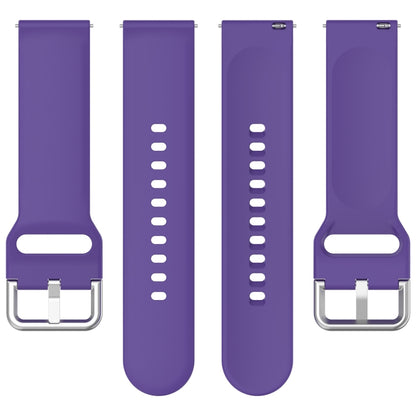For CMF Watch Pro D395 22mm Solid Color Silver Buckle Silicone Watch Band, Size:L(Purple) - Watch Bands by buy2fix | Online Shopping UK | buy2fix