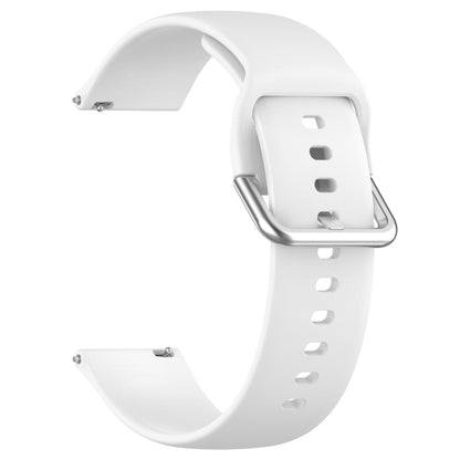 For CMF Watch Pro D395 22mm Solid Color Silver Buckle Silicone Watch Band, Size:S(White) - Watch Bands by buy2fix | Online Shopping UK | buy2fix