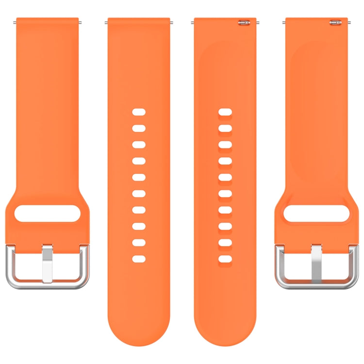 For CMF Watch Pro D395 22mm Solid Color Silver Buckle Silicone Watch Band, Size:S(Orange) - Watch Bands by buy2fix | Online Shopping UK | buy2fix