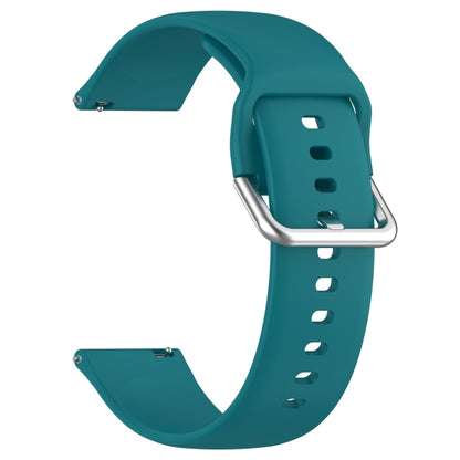 For CMF Watch Pro D395 22mm Solid Color Silver Buckle Silicone Watch Band, Size:S(Green) - Watch Bands by buy2fix | Online Shopping UK | buy2fix