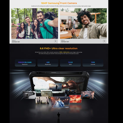 HOTWAV W11 Rugged Phone, 6GB+256GB, Night Vision, 20800mAh, 6.6 inch Android 13 MT8788 Octa Core, Network: 4G, OTG(Cosmic Black) - Other by HOTWAV | Online Shopping UK | buy2fix