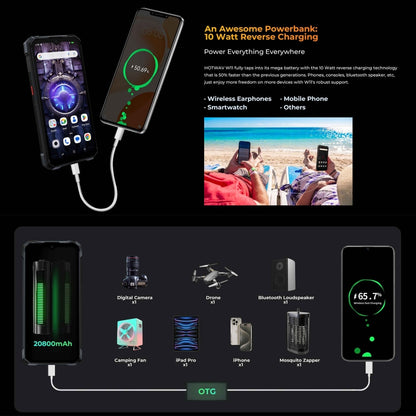 HOTWAV W11 Rugged Phone, 6GB+256GB, Night Vision, 20800mAh, 6.6 inch Android 13 MT8788 Octa Core, Network: 4G, OTG(Cosmic Black) - Other by HOTWAV | Online Shopping UK | buy2fix