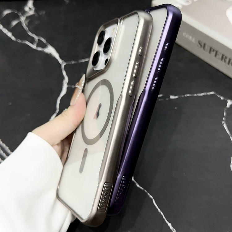 For iPhone 13 Blade Electroplating Frosted MagSafe Magnetic Phone Case(Purple) - iPhone 13 Cases by buy2fix | Online Shopping UK | buy2fix