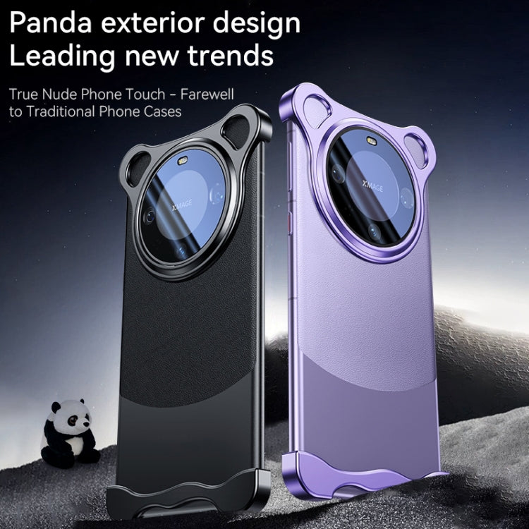 For Huawei Mate 60 Pro Frameless Metal Corner Pad Phone Case with Lens Film(Purple) - Huawei Cases by buy2fix | Online Shopping UK | buy2fix