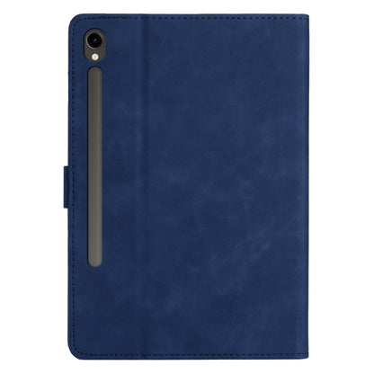 For Samsung Galaxy Tab S9 FE X510/X516B Coconut Tree Embossed Smart Leather Tablet Case(Blue) - Galaxy Tab S9 FE by buy2fix | Online Shopping UK | buy2fix