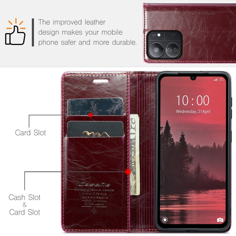 For Xiaomi Redmi 13C CaseMe 003 Crazy Horse Texture Flip Leather Phone Case(Mulberry Red) - Xiaomi Cases by CaseMe | Online Shopping UK | buy2fix