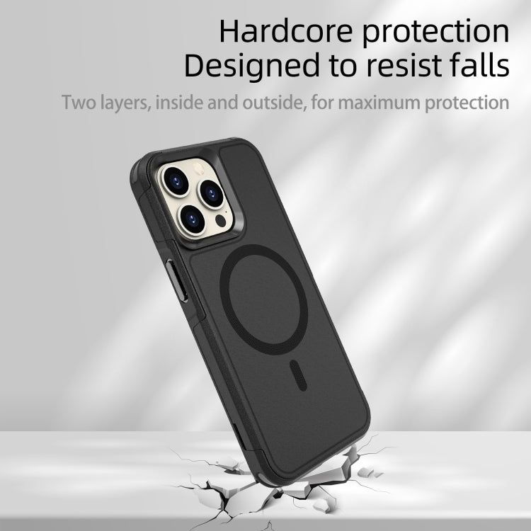 For iPhone 15 Pro Max RedPepper Armor Magsafe PC Hybrid TPU Phone Case(Black) - iPhone 15 Pro Max Cases by RedPepper | Online Shopping UK | buy2fix
