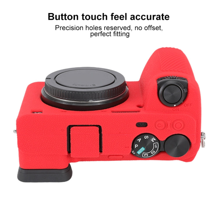 For Sony ILCE-6700 / A6700 Litchi Texture Soft Silicone Protective Case(Red) - Protective Case by buy2fix | Online Shopping UK | buy2fix