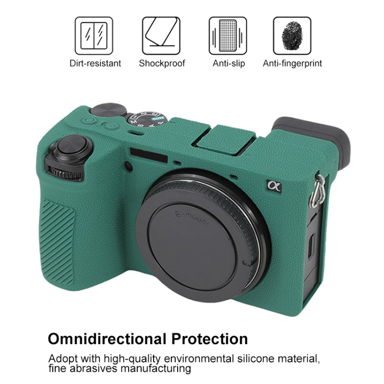 For Sony ILCE-6700 / A6700 Litchi Texture Soft Silicone Protective Case(Green) - Protective Case by buy2fix | Online Shopping UK | buy2fix