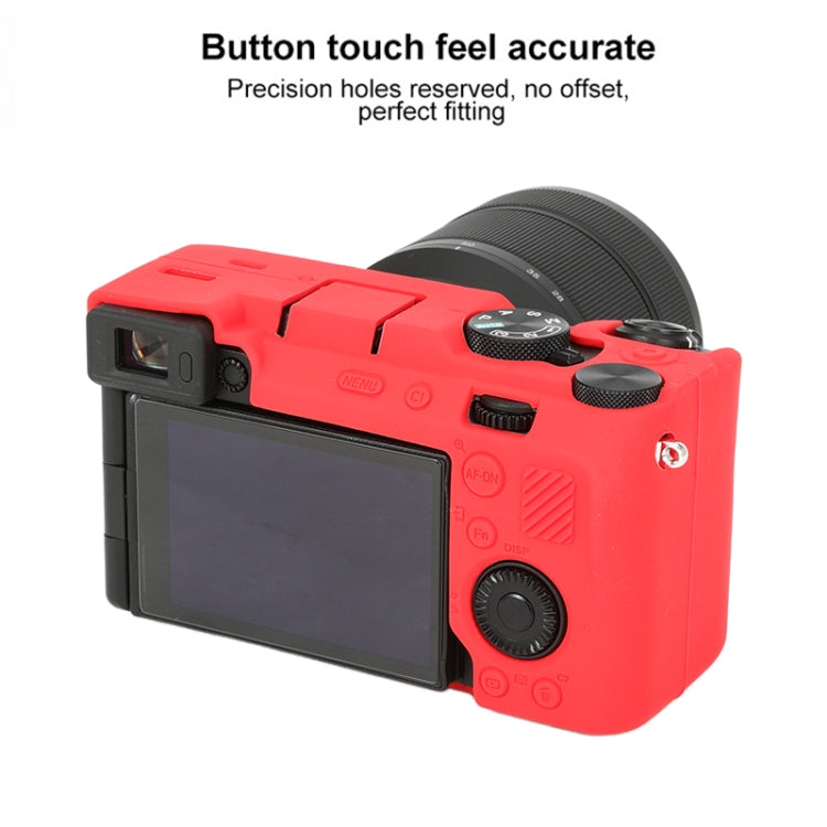 For Sony ILCE-7CM2 / A7C II / A7CR Glossy Soft Silicone Protective Case(Red) - Protective Case by buy2fix | Online Shopping UK | buy2fix