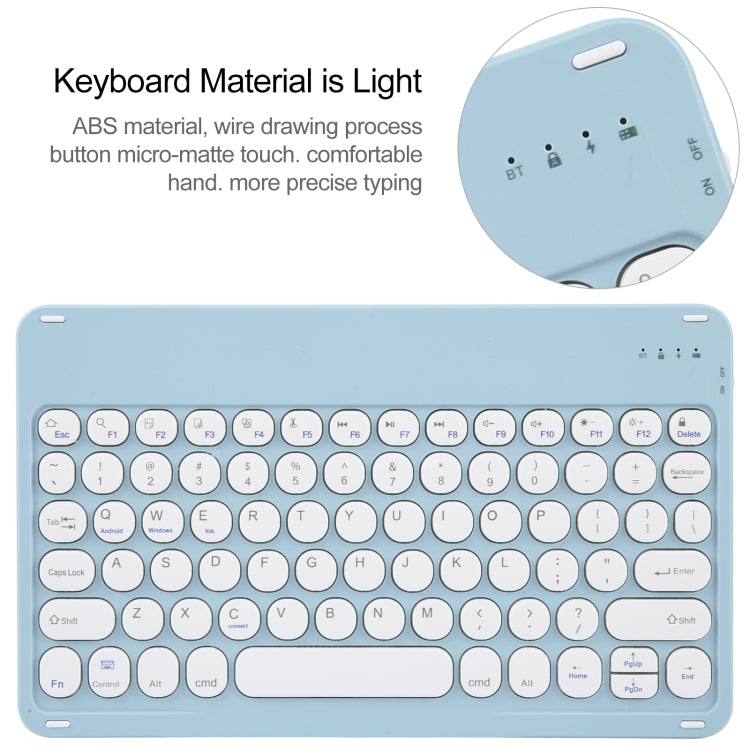 For Huawei MatePad 11 2023 / 2021 Round Button Bluetooth Keyboard Rotatable Holder Leather Case(Sky Blue) - Huawei Keyboard by buy2fix | Online Shopping UK | buy2fix